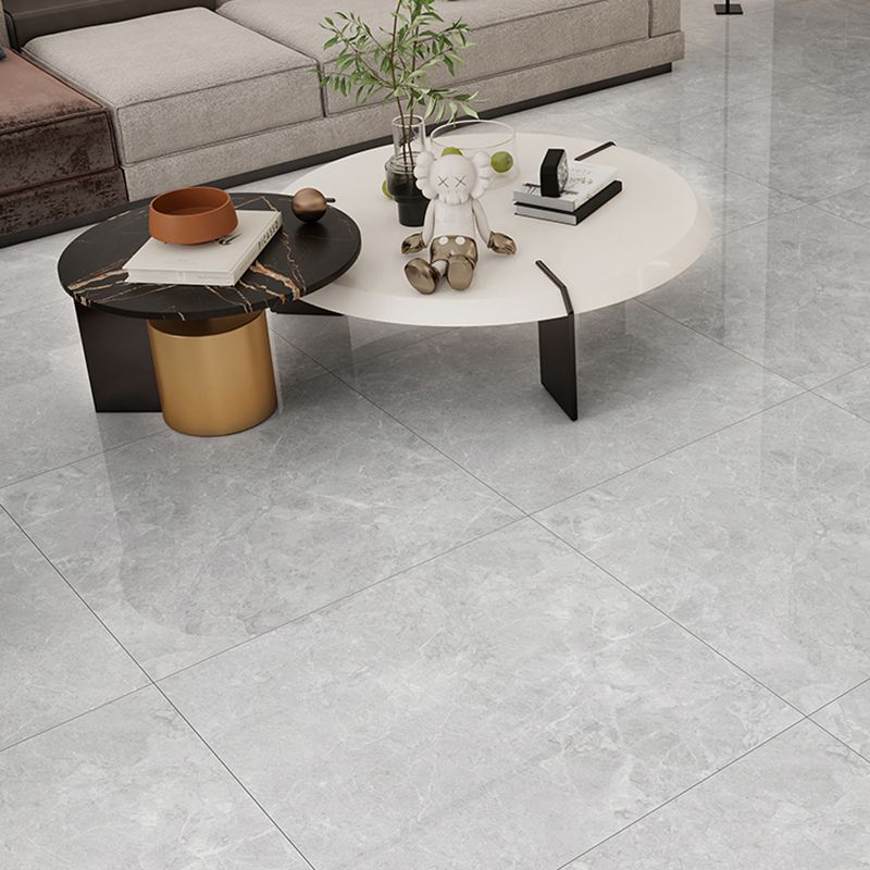 Marbling Square Floor Tile Straight Edge Slip Resistant Polished Tile