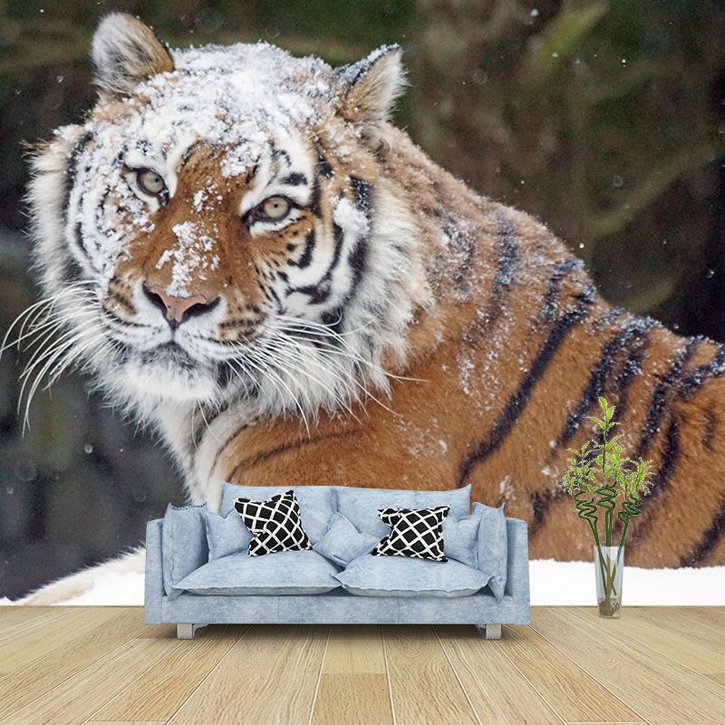 Siberian Tiger  Mural Decal Eco-friendly Wallpaper Customized Wall Covering for Sitting Room