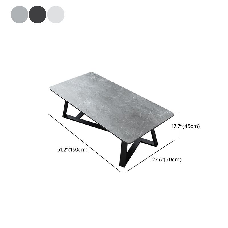 17"H Contemporary Coffee Table Single Slate Coffee Cocktail Table