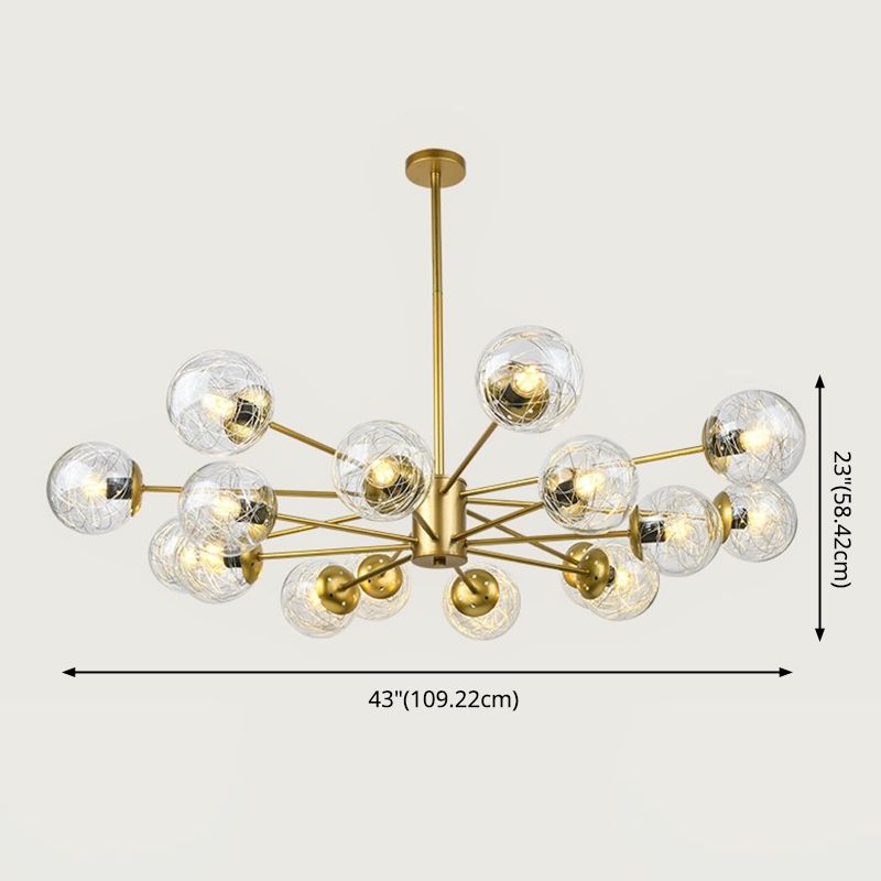 Aluminio Bola de vidrio de vidrio Molecular Estilo nórdico Minimalismo Luz colgante para comedor