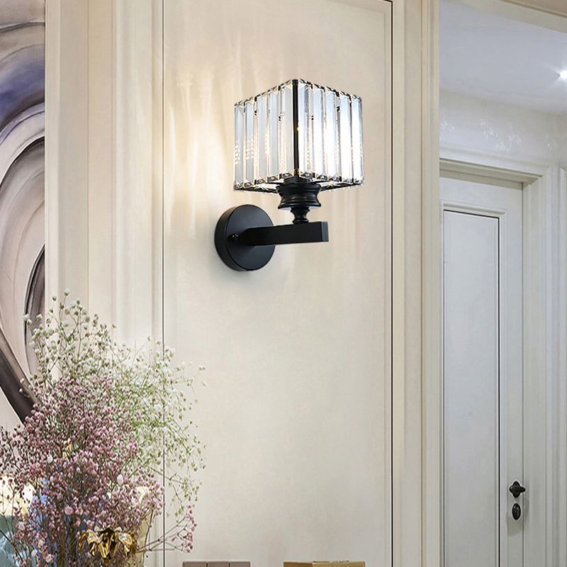 Modern Style Wall Light Geometric 1 Light Wall Sconce with Crystal for Living Room