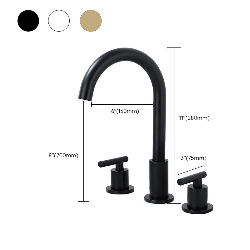 Contemporary Widespread Sink Faucet Plain High Arc Wide Spread Bathroom Faucet