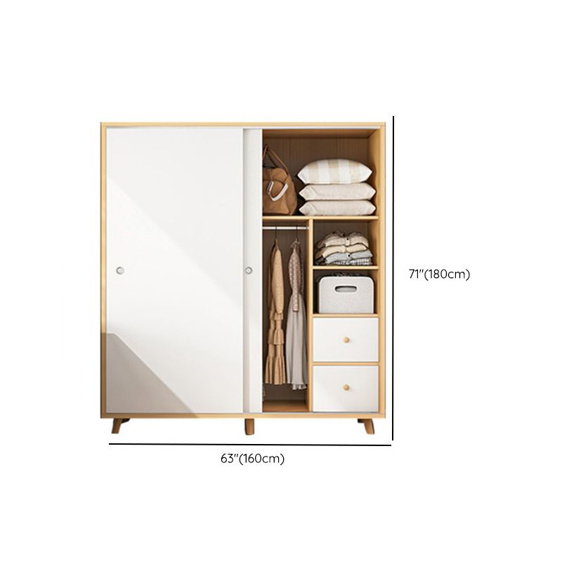 Rectangular Wardrobe Cabinet Modern Minimalist Wooden Wardrobe Armoire