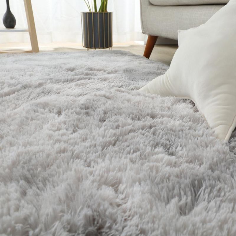 Casual Plain Carpet Polyester Shag Indoor Rug Non-Slip Backing Rug for Living Room