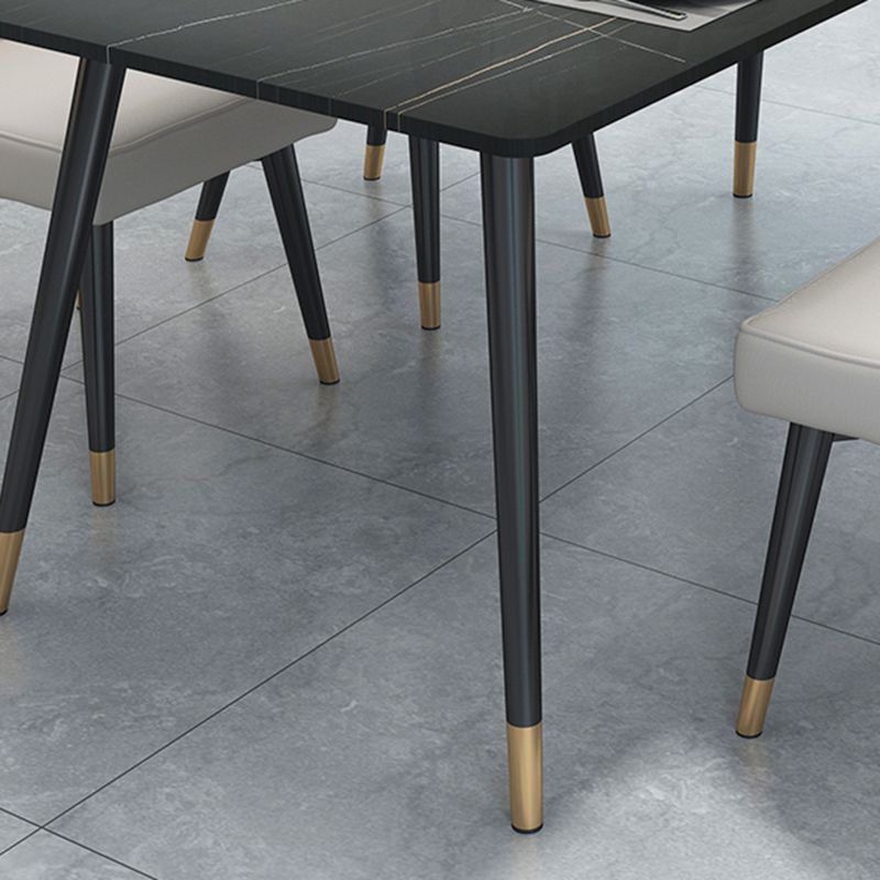 Black Frame Stone Dining Room Table Traditional Luxury Rectangle Dining Table