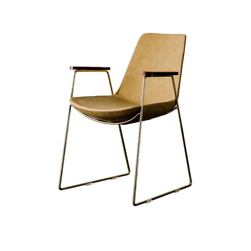 Chaises de salle à manger de style nordique, bras de cuisine, chaises latérales de salle à manger avec pieds en métal