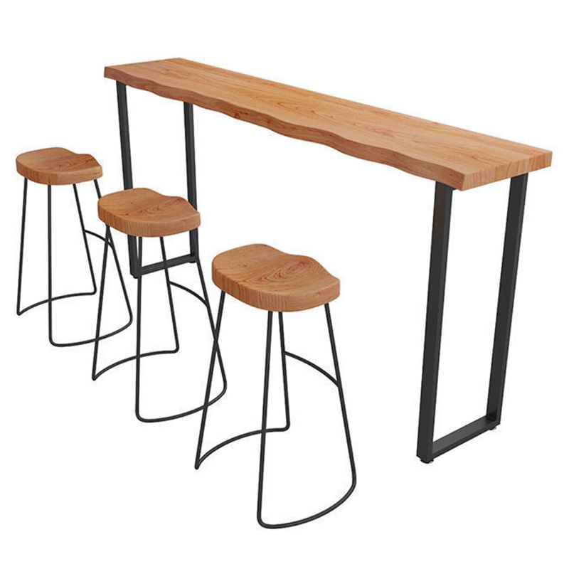 1/3/4 Pieces Bar Stool and Table Set Solid Wood Counter Set for Home