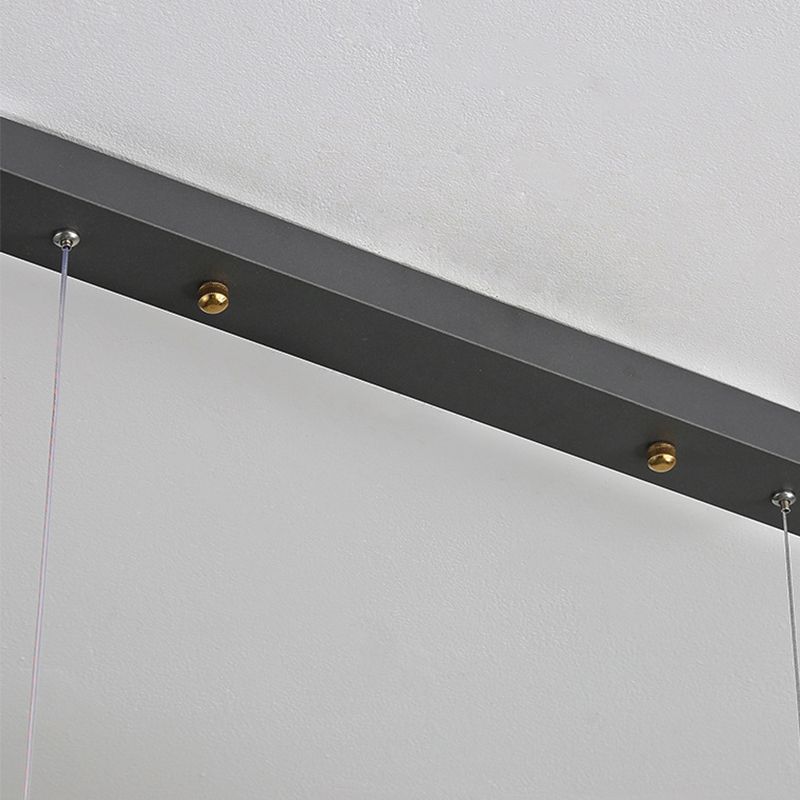 Linear Island Lighting Contemporary Metal 1 Light in Black for Dining Room