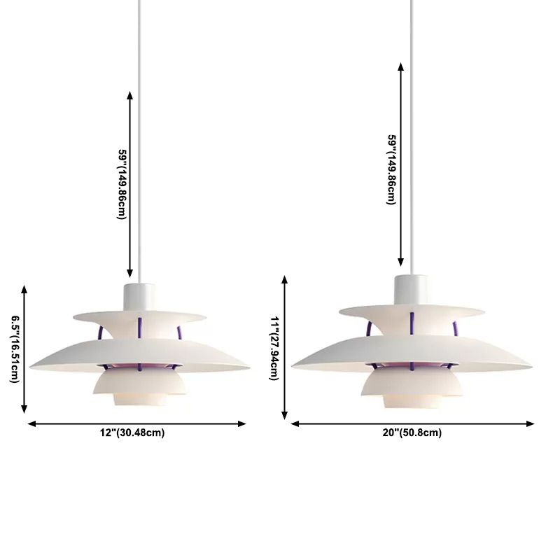 Nordic Style Hanging Light Colorful Metal Shade Pendent Lighting Fixture for Sitting Room