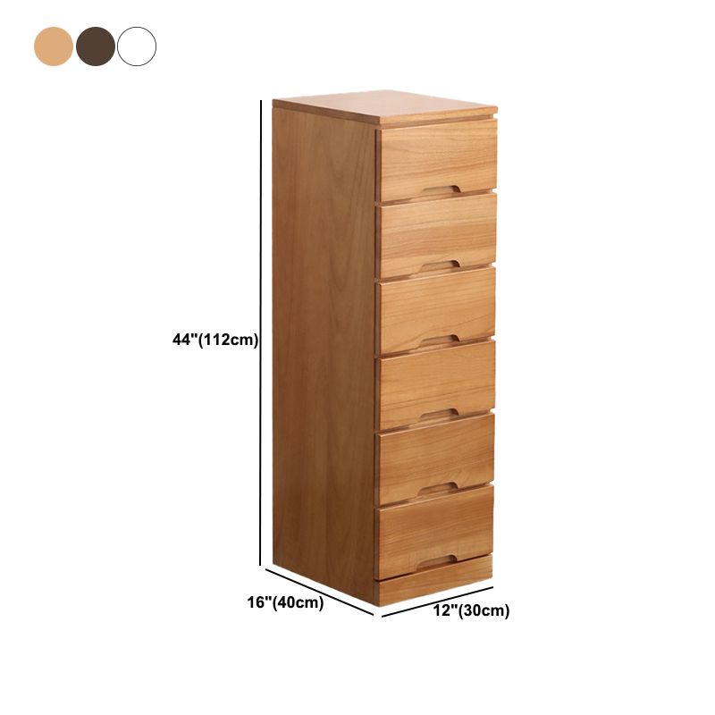 44.09" H Mid-Century Modern Solid Wood Accent Chest with 6 Drawers