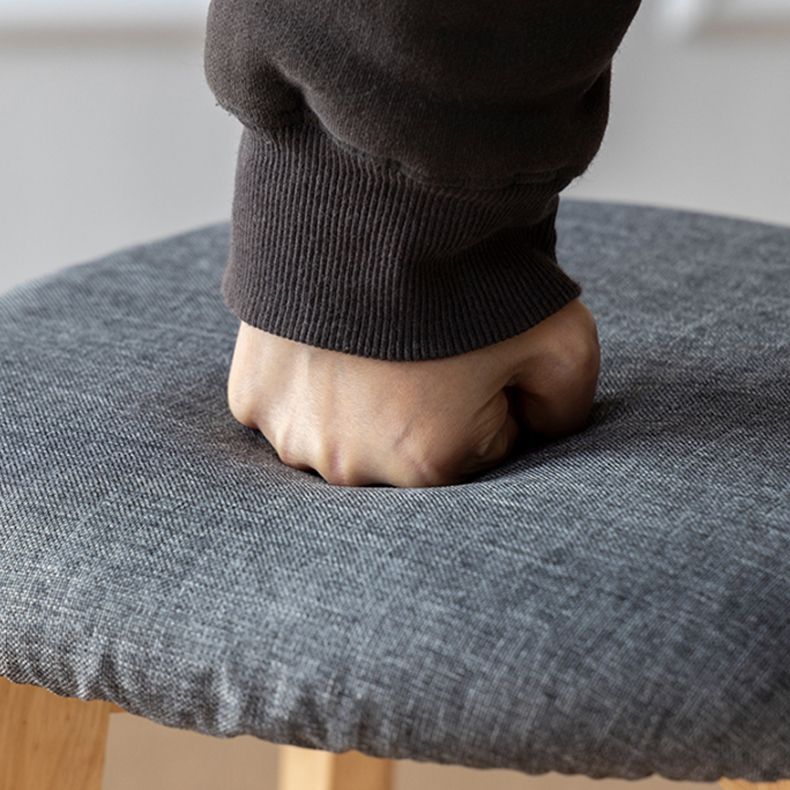 Scandinavian Rubberwood Low Back Barstool Milk Tea Shop Upholstered Stool