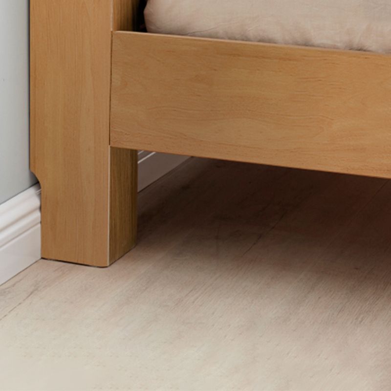 Modern Solid Wood Panel Bed Natural Standard Bed with Headboard