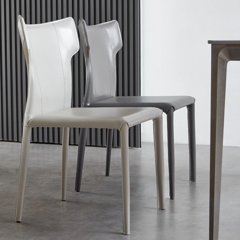 Contemporary Upholstered Armless Chair Kitchen Wingback Dining Chair