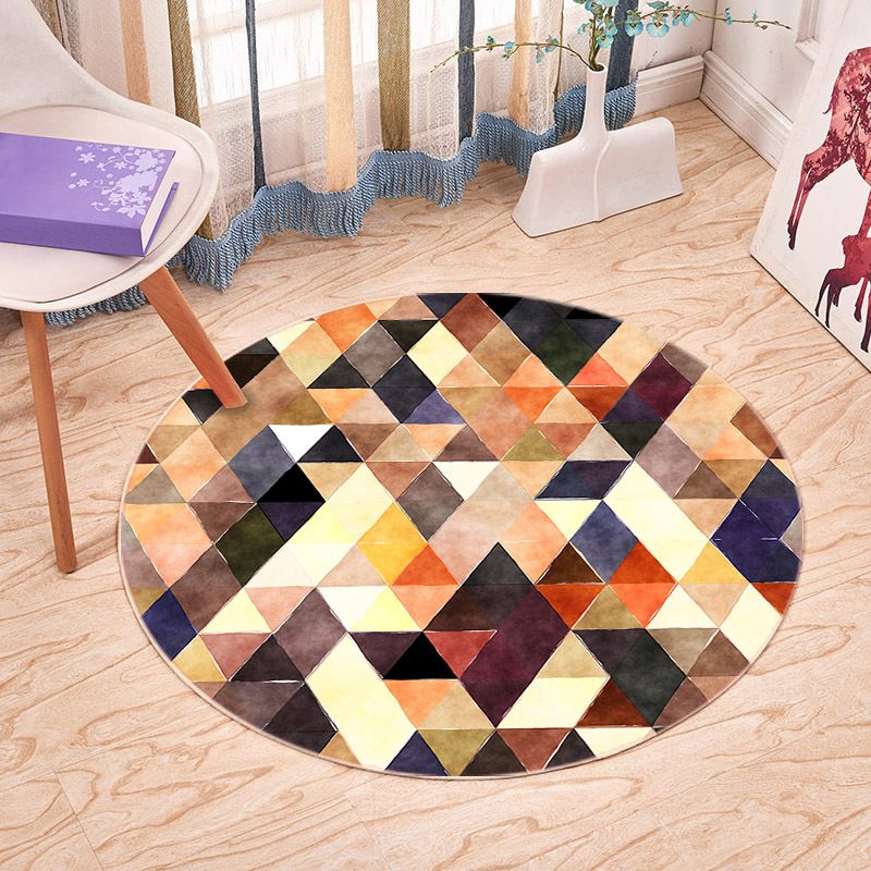 White Irregular Geometry Rug Polyester Simple Rug Washable Rug for Home Decor