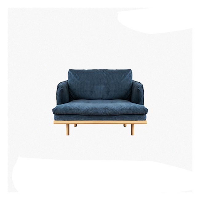 Modern Style Polyester Sofa Recessed Arm Tight Back Settee for Living Room