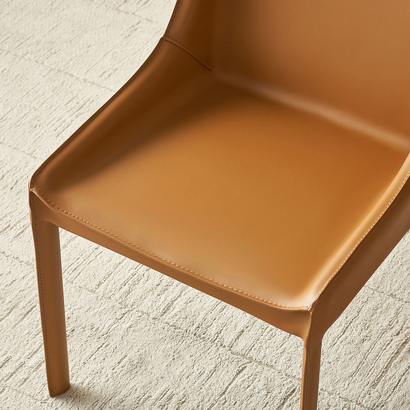 Contemporary Metal Dining Arm Chair Leather Dining Side Chairs for Restaurant Use