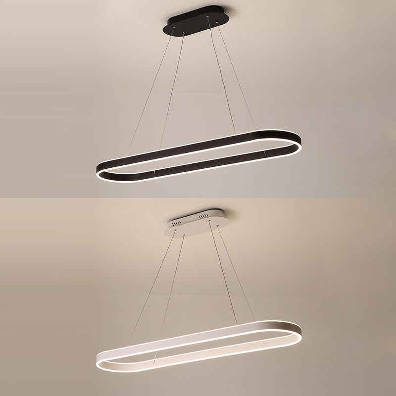 Moderne Style Island Lampe einfache LED -Aluminium -Anhängerleuchte für Esszimmer