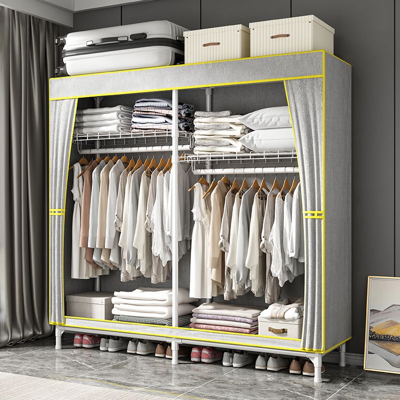 Contemporary Style Wardrobe Steel Wardrobe Closet with Shelves