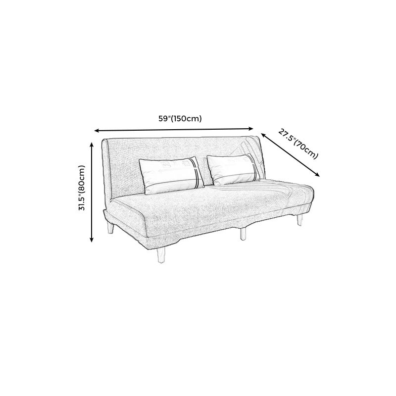 Modern Cotton Blend Armless Sofa Tight Back Couch with Pillow Included