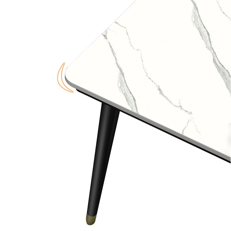 Table à manger de cuisine en pierre fritrée moderne avec base de 4 jambes avec base de 4 jambes