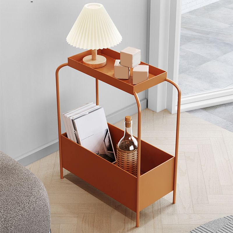 Mid-Century Rectangular Side Table 25.6" Tall 4 Legs End Table