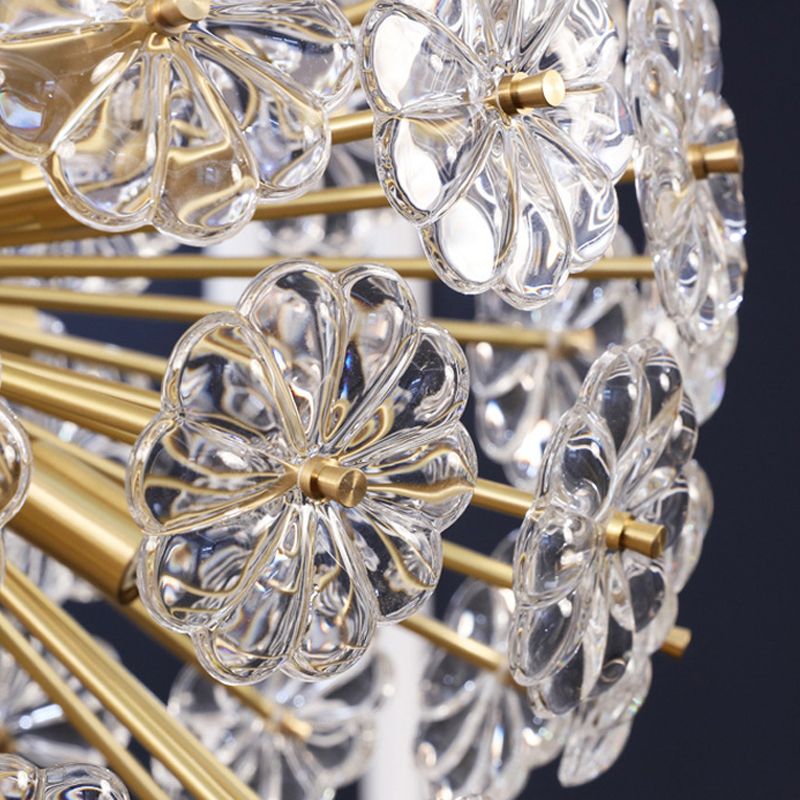 Glass Decorative Chandelier Modern Flower Shape Light for Restaurant and Hotel