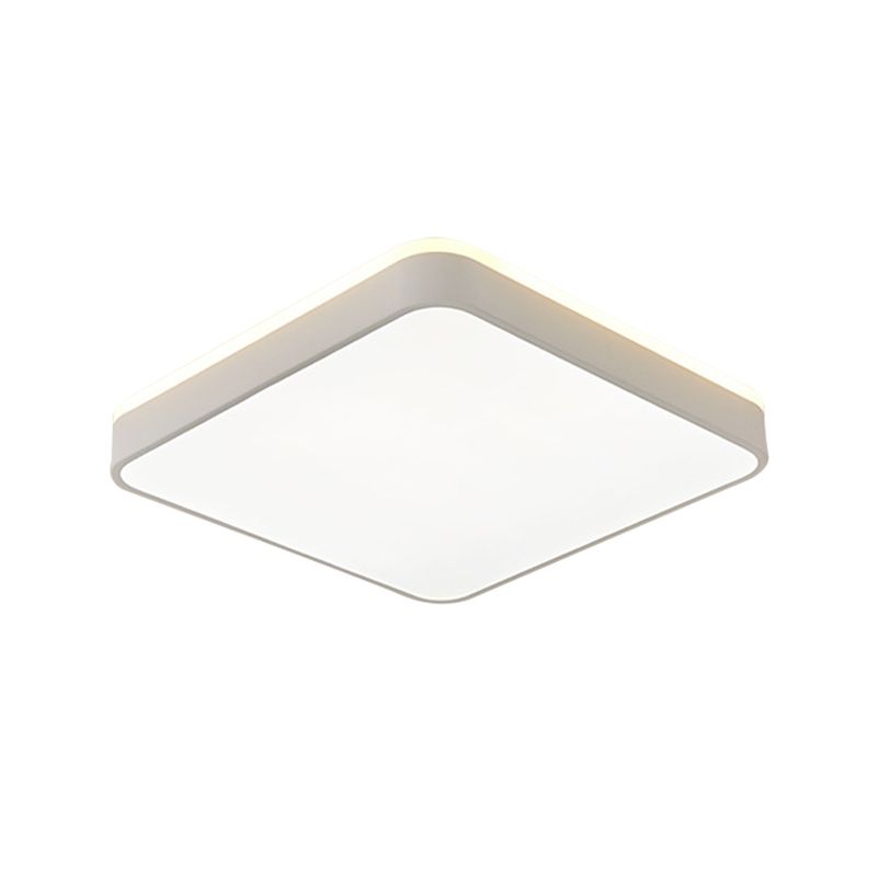 Acrylic Square/Rectangle Ceiling Lamp Simplicity LED Grey/White Flush Mounted Light in Warm/White Light for Bedroom