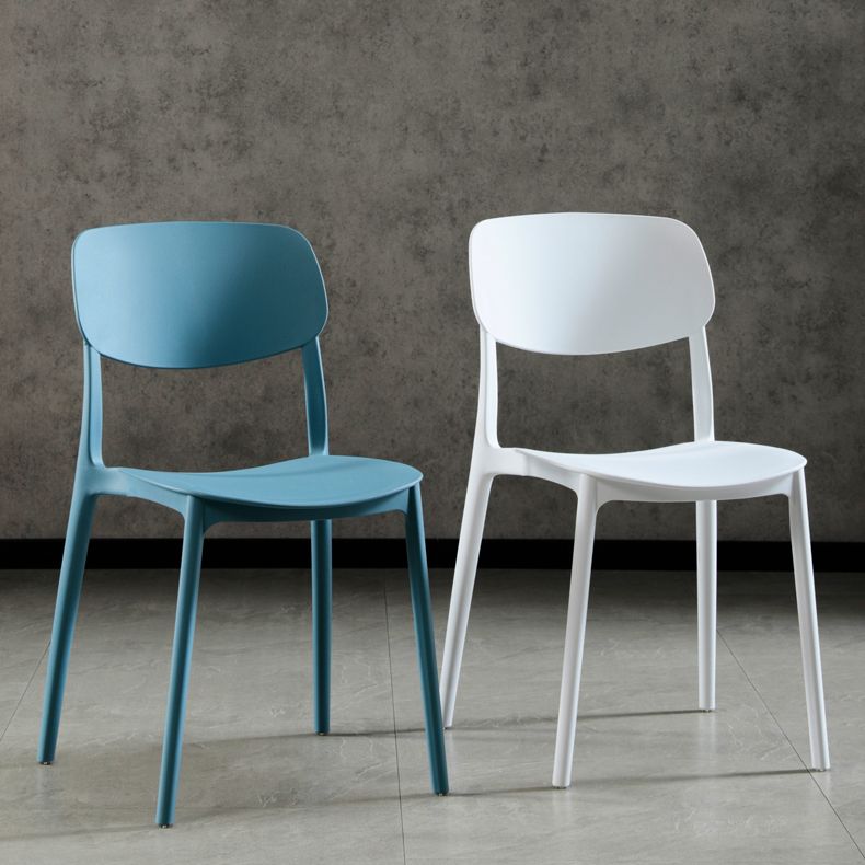 Silla lateral de plástico moderna para interiores y exteriores, silla lateral de comedor con respaldo abierto