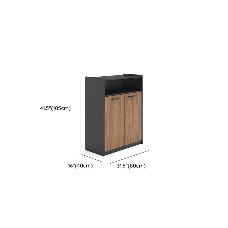 Contemporary File Cabinet Wooden Frame Key Lock File Cabinet for Office