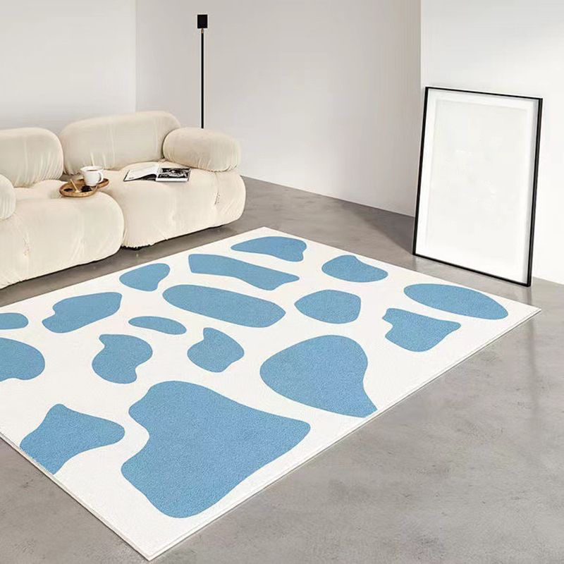 Gelb moderner Teppich Polyester Unregelmäßiger Farbpumpen Teppich Waschbar Teppich für Salon