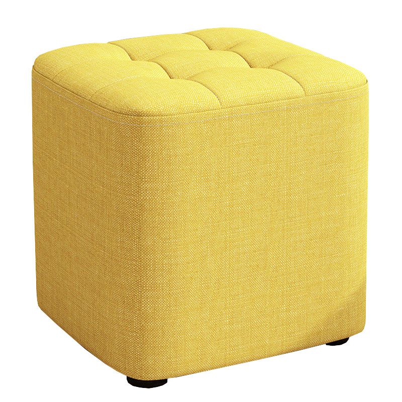 Solid Color Fabric Standard Stool Modern Simple Square Upholstered Stool