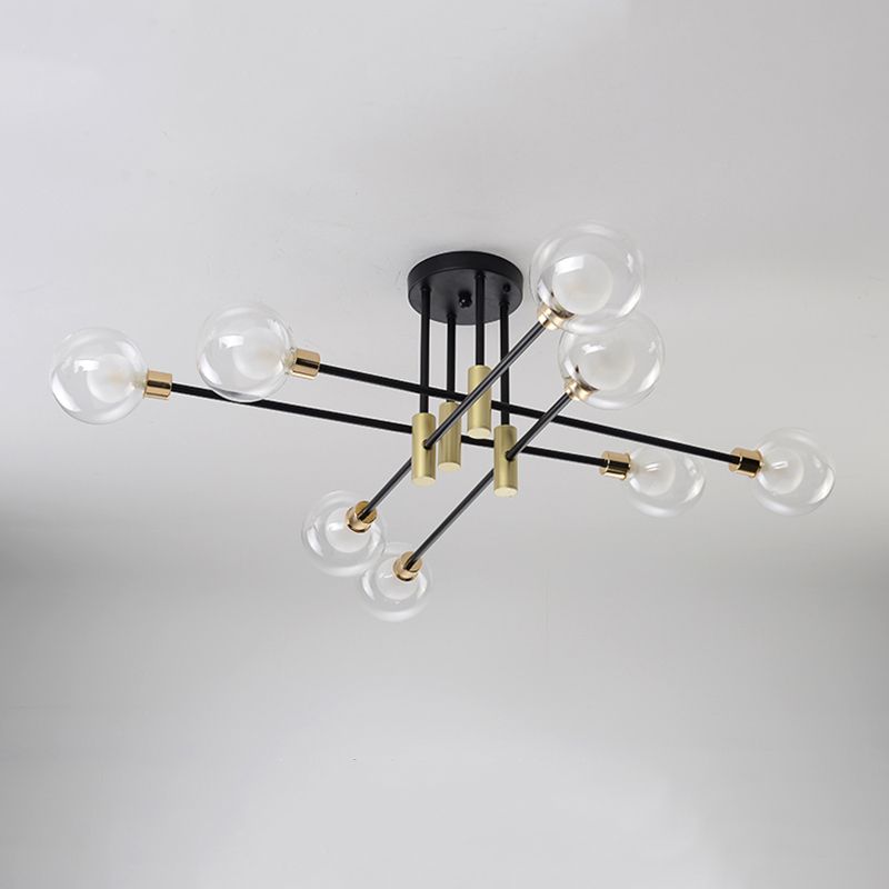 Glass Sputnik Shape Flush Ceiling Light Modern Multi Lights Flush Light Fixtures