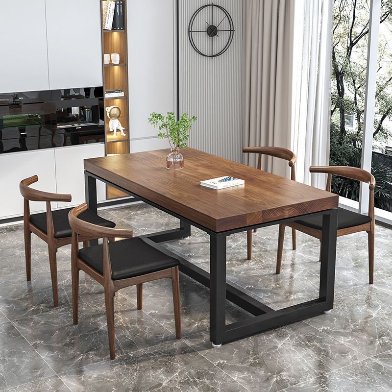 Industrial Pine Wood Top Dining Table Set 1/2/5 Pieces Dinette Set for Kitchen
