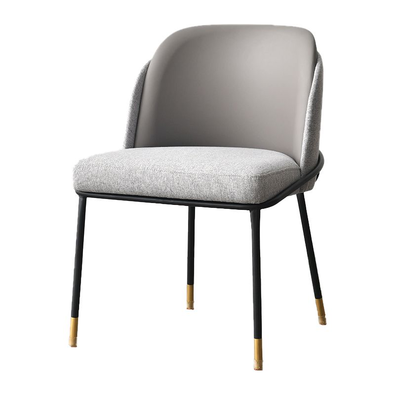 Sillas de comedor sin brazos de tela Glam, silla de comedor de metal para uso doméstico