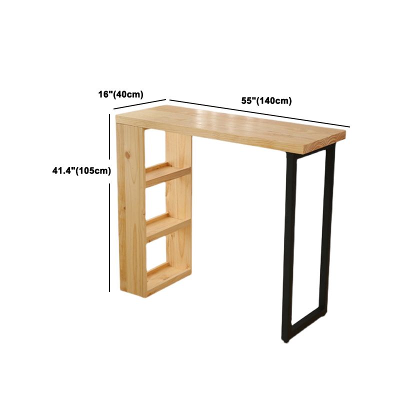 Luxury Rectangle Solid Wood Bar Table Set 1/2/3 Pieces Counter Table with Backless Stools