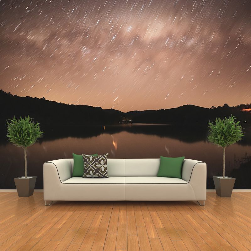 Photography Pattern Mildew Wall Mural Starry Sky for Living Room