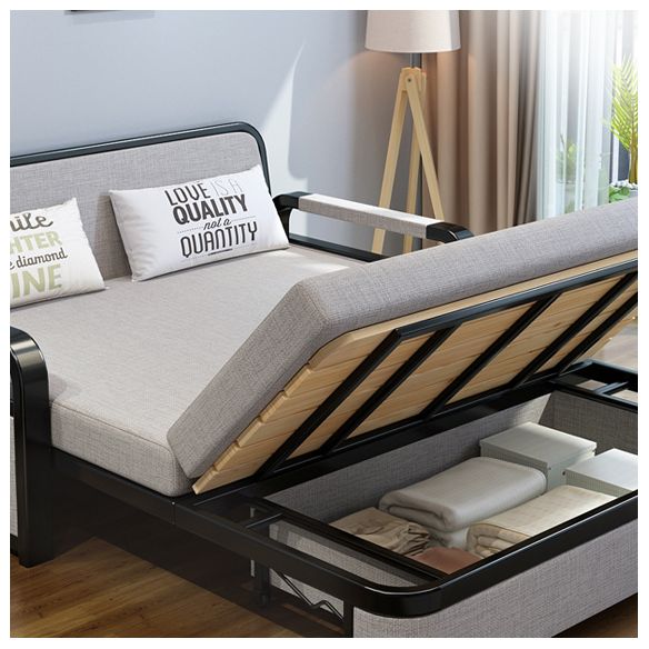 30" Wide Contemporary Sofa Futon Gray Pillow Included Storage Sleeper Sofa