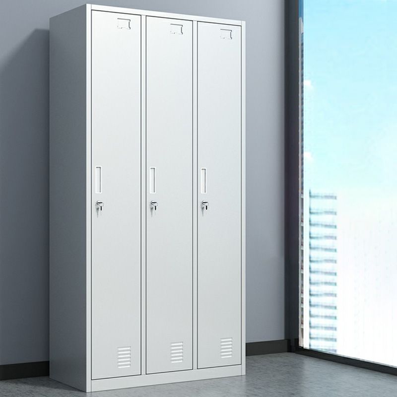 Metal Hinged Door Storage Cabinet Contemporary Gray Cabinet for Bathroom