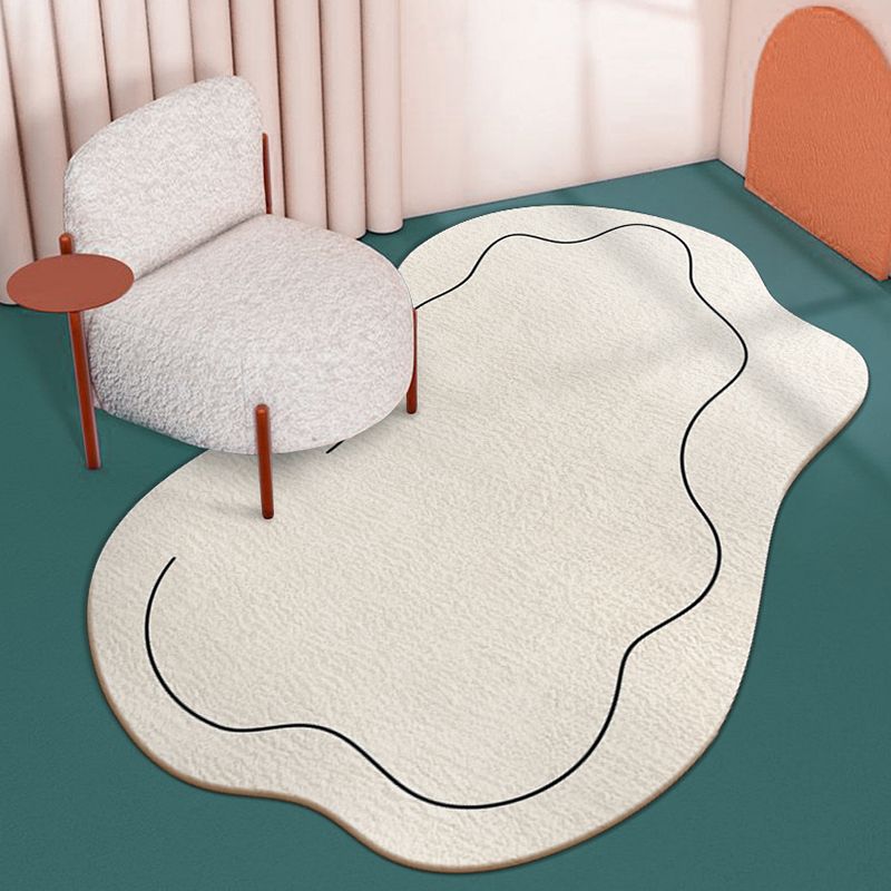 Witte curve tapijten polyester modern tapijt vlekbestendig tapijt voor woonkamer