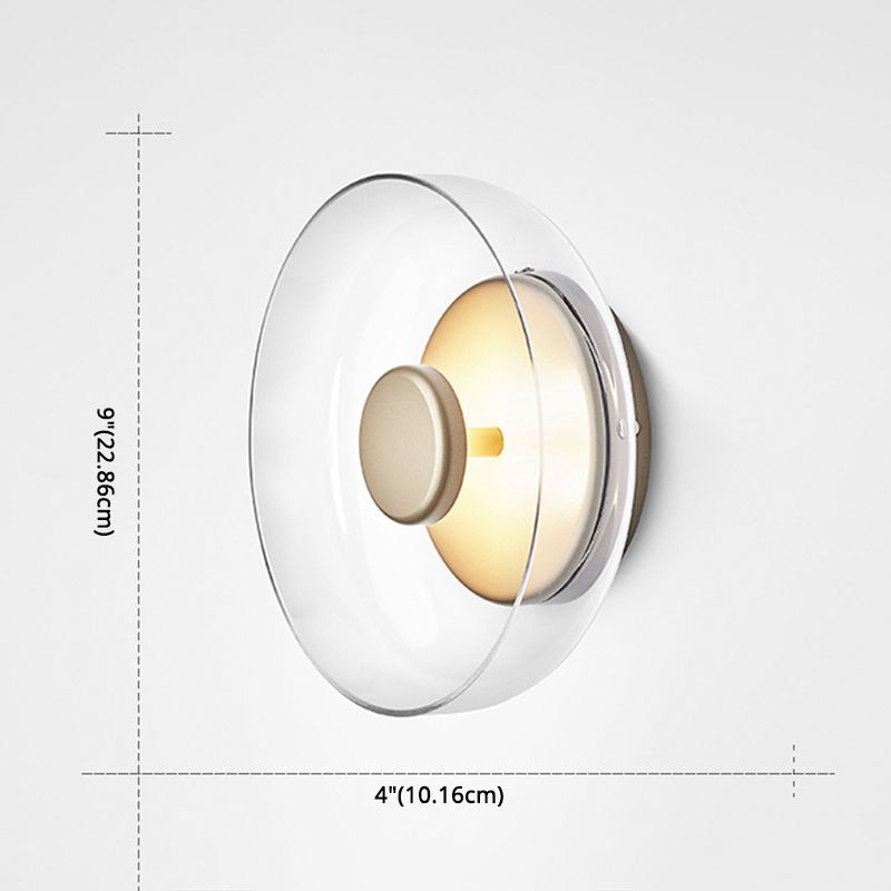 Glass Bowl-Shaped Wall Mounted Lighting Minimalist LED Wall Mounted Light Fixture