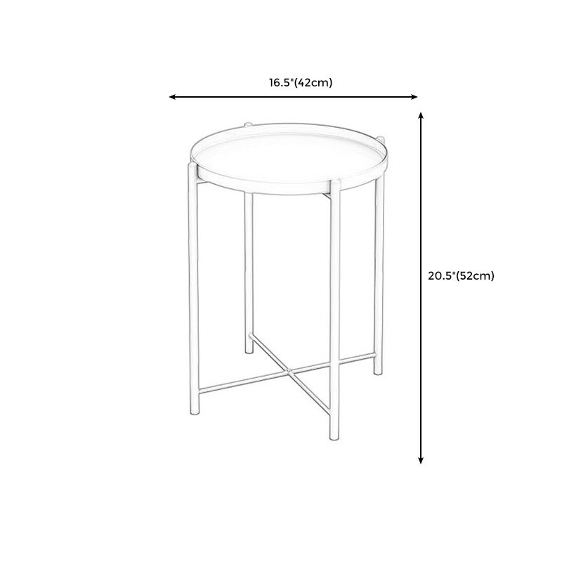 20.4"H Modern Metal Frame Base Solid Color Round Coffee Table End Table