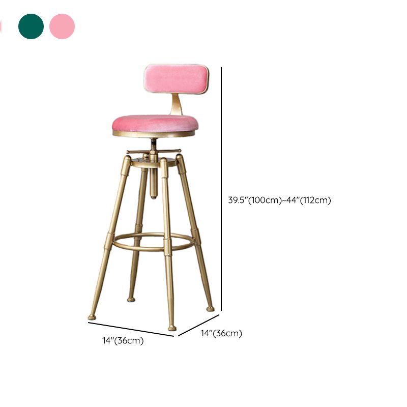 Contemporary Adjustable Height Swivel Round Bar Stool with Footrest