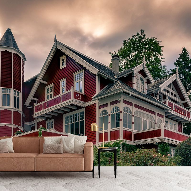 Buildings Photography Wall Mural Modernism Style Wall Decoration for Meeting Room