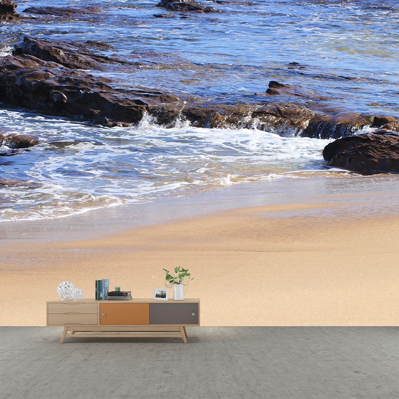 Sandy Beach View Mural Decoration for Interior Room, Moisture Resistant