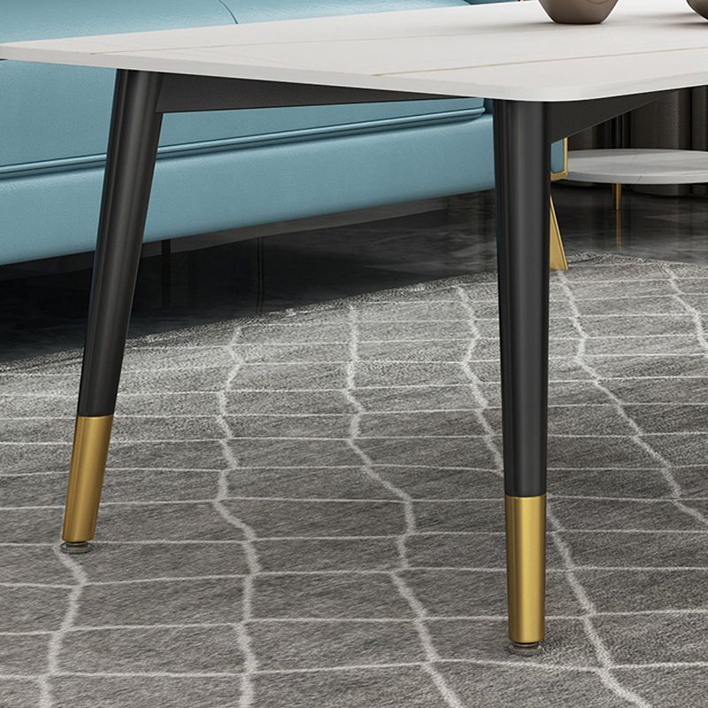 17.72" H Simple Stone Coffee Table Glam Rectangular Cocktail Table