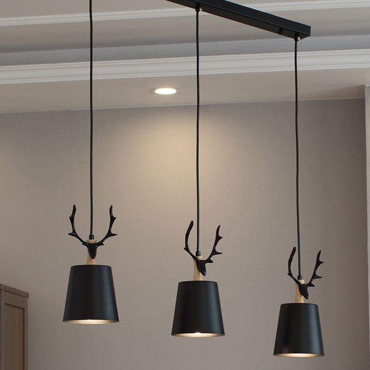 Decoración de ciervos de luz colgante de estilo nórdico de 3 bulb