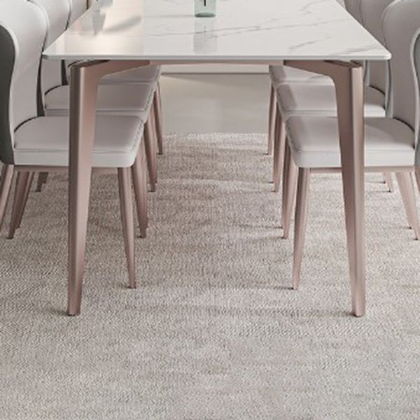 Simplicity Dinette Table Rectangle Stone Dinner Table for Dining Room