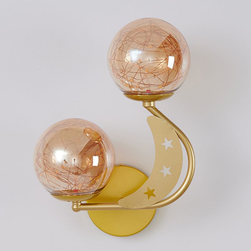 Modern Style Spherical Shape Wall Lights Glass Wall Mount Lights