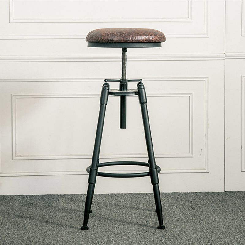 Taburete de bar para cafetería, reposapiés, altura ajustable, taburete con patas de hierro