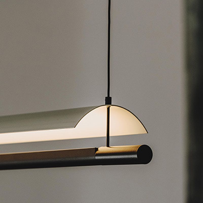 Retrase Black Island Light Modern Metal Led Island Colgante para sala de estar